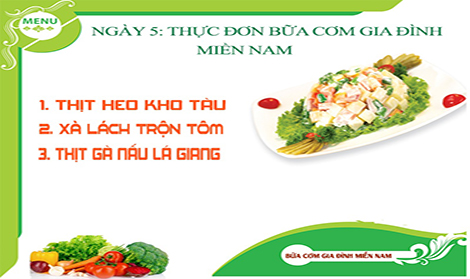 Day 5 : Family meal menu for southern people of Viet Nam