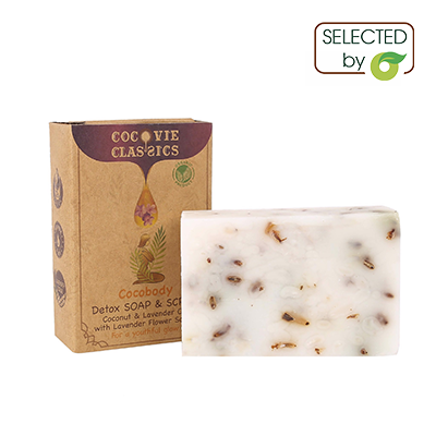 Detox soap & scrub Cocovie - Coconut and Lavender oil with Lavender Flower scrub