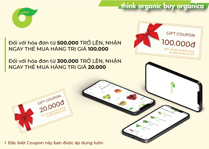 Organica áp dụng chương trình tặng quà hấp dẫn cho khách hàng mới